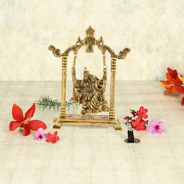 Golden_Radha_Krishna_Jhoola_Showpiece_For_Home_Decor,_8_Inch