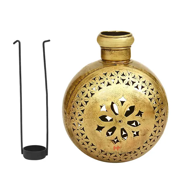 Golden_Kudi_Shape_Tealight_Holder_Cut_Work_For_Home_Decor_,_9.75_Inch