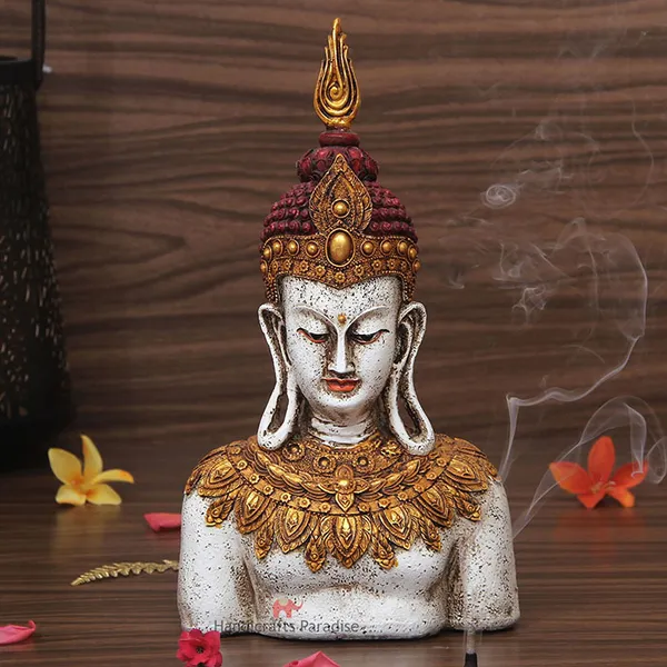 White_Tara_Buddha_Carved_Showpiece_For_Home_Dacor,_13.25_Inch