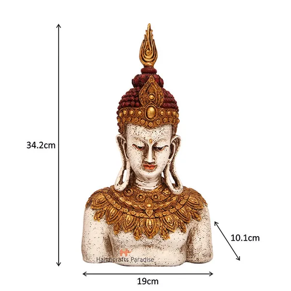 White_Tara_Buddha_Carved_Showpiece_For_Home_Dacor,_13.25_Inch