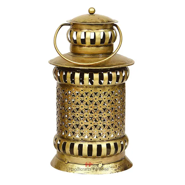 Golden_Lantern_Shaped_Tealight_Holder_Wall_Hanging_Cut_Work_For_Home_Decor,_11.5_Inch