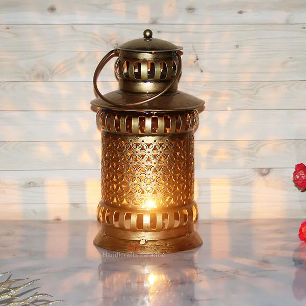 Golden_Lantern_Shaped_Tealight_Holder_Wall_Hanging_Cut_Work_For_Home_Decor,_11.5_Inch