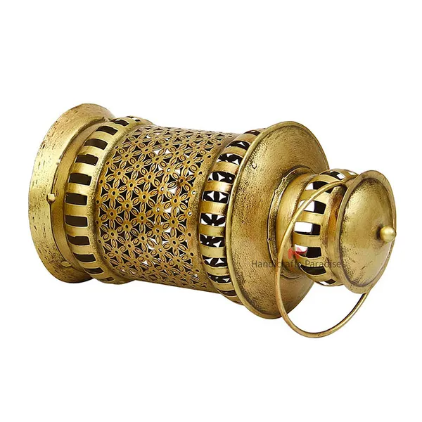 Golden_Lantern_Shaped_Tealight_Holder_Wall_Hanging_Cut_Work_For_Home_Decor,_11.5_Inch