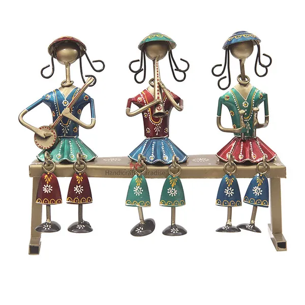Multicolor_Girls_Seated_On_Stool_Playing_Music_Showpiece_,10.5_Inch