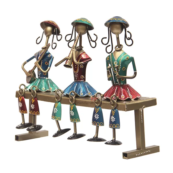 Multicolor_Girls_Seated_On_Stool_Playing_Music_Showpiece_,10.5_Inch