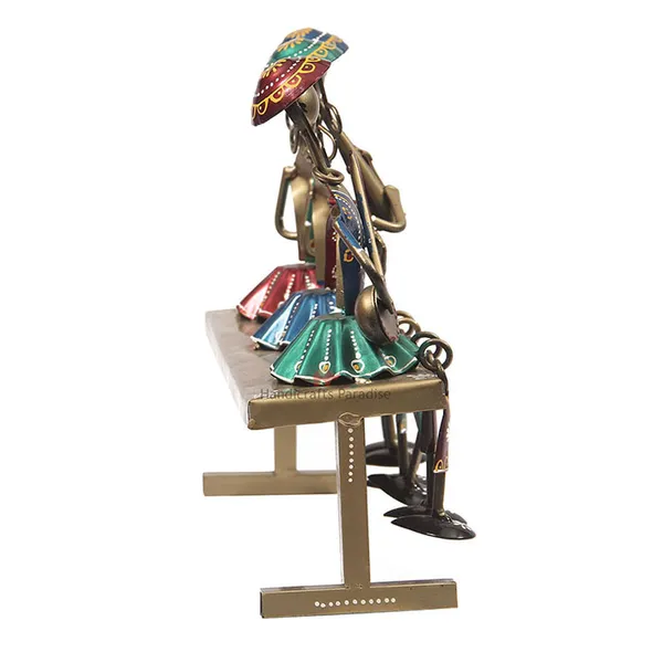 Multicolor_Girls_Seated_On_Stool_Playing_Music_Showpiece_,10.5_Inch