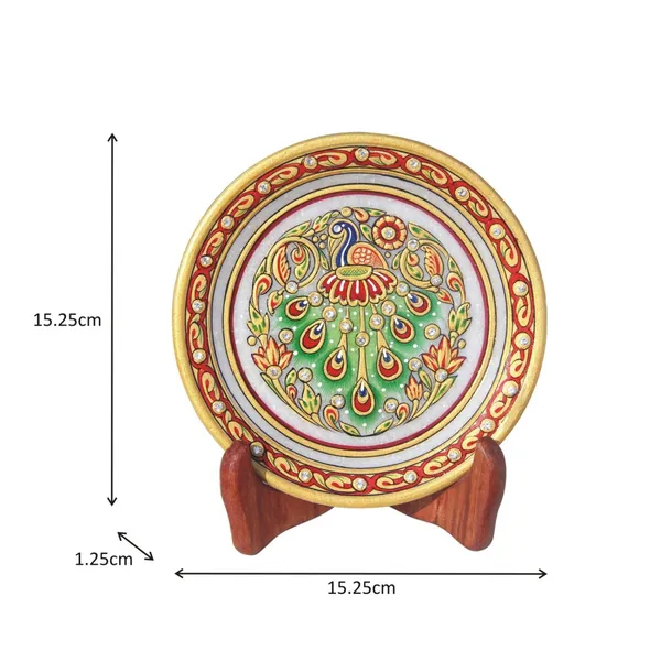 Red_Marble_Plate_With_Intricate_Design_For_Home_Decor
