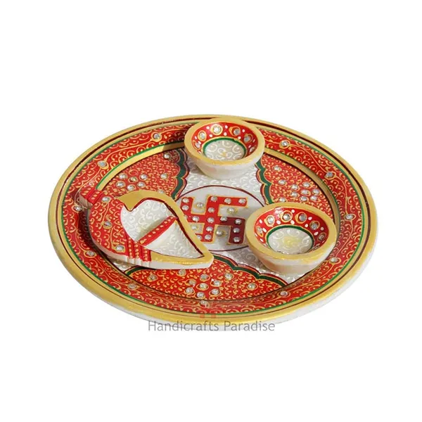 Red_Marble_Aarti_Thali_With_Swastik_Painted_,_7_Inch