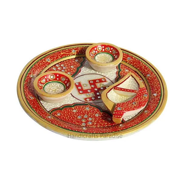 Red_Marble_Aarti_Thali_With_Swastik_Painted_,_7_Inch