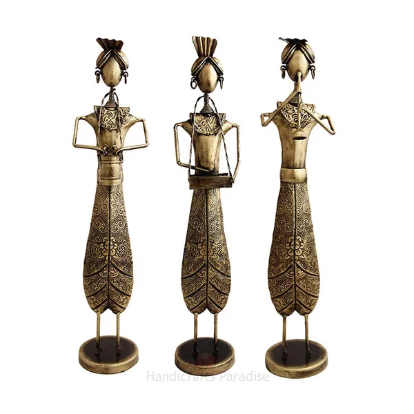 Rusty_Golden_Decorative_Musical_Dolls_,_21_Inch,_(Set_Of_3_Piece)