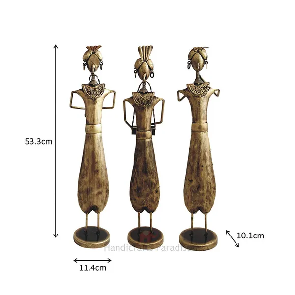 Rusty_Golden_Decorative_Musical_Dolls_,_21_Inch,_(Set_Of_3_Piece)
