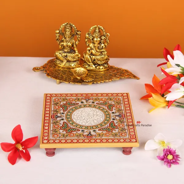 Multicolor_Intricate_Butterfly_Design_Painted_Marble_Chowki,_6_Inch
