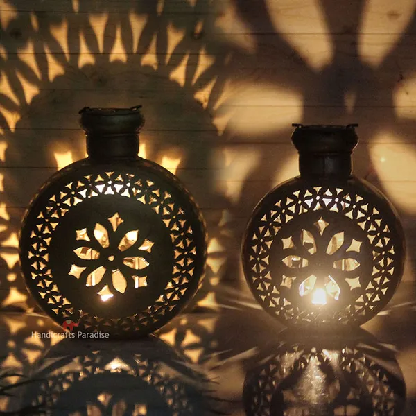 Golden_Kudi_Shape_Tealight_Holder_Cut_Work_For_Home_Decor,_9.75_Inch_(Set_Of_2Pc)