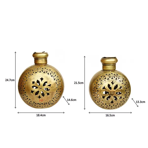Golden_Kudi_Shape_Tealight_Holder_Cut_Work_For_Home_Decor,_9.75_Inch_(Set_Of_2Pc)