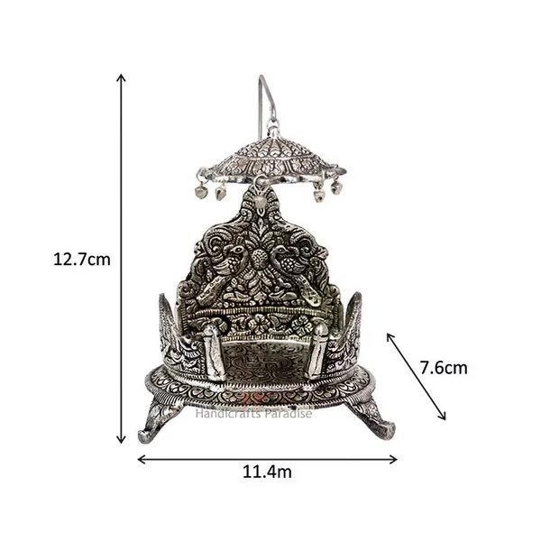 Silver_Antique_Singhasan_With_Intricate_Design_For_Home_Decor,_5_Inch