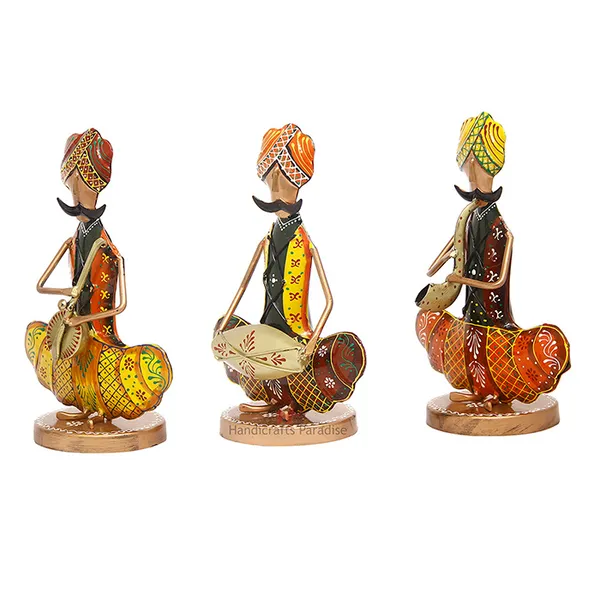 Multicolor_Rajasthani_Musician_Men_With_Moustaches_Showpiece,_9.75_Inch,_(Set_Of_3Pc)