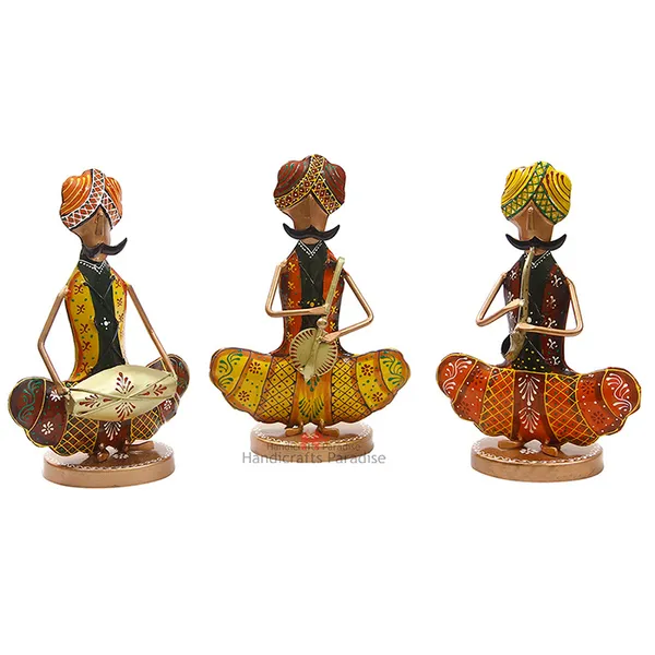 Multicolor_Rajasthani_Musician_Men_With_Moustaches_Showpiece,_9.75_Inch,_(Set_Of_3Pc)