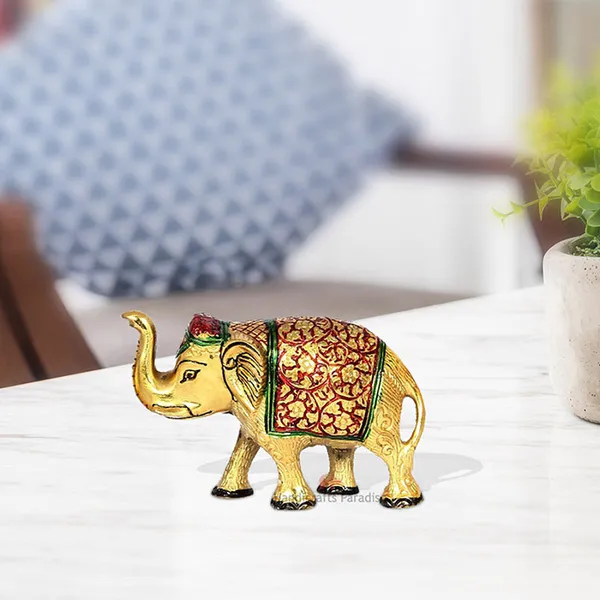 Golden_Elephant_Sculpture_For_Home_Decor_In_Metal,_4.2_Inch
