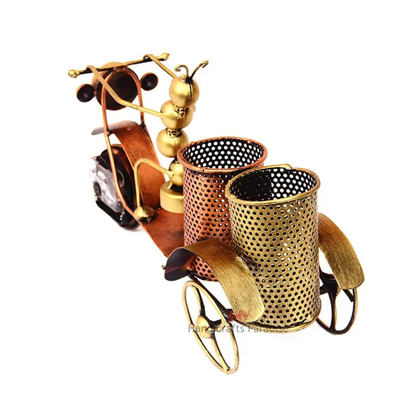 Golden_Metal_Rickshaw_Double_Penstand_With_Ant_(15_Inch)
