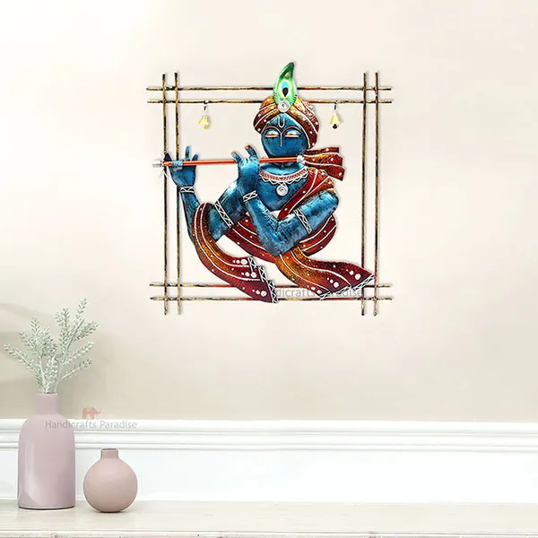 Multicolor_Iron_Wall_Art_Blue_Krishna_Playing_Flute,_12.75_Inch