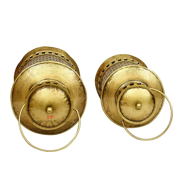 Golden_Lantern_Shaped_Tealight_Holder_Wall_Hanging_Cut_Work_For_Home_Decor,_13.5Inch_-_(Set_Of_2Pc)
