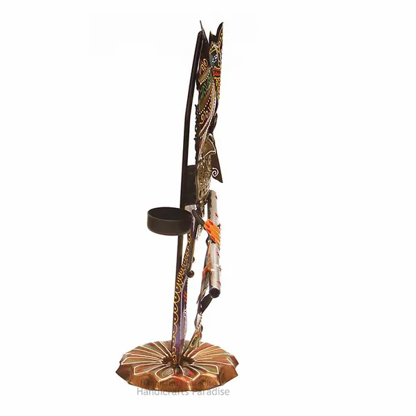 Multicolor_Wrought_Iron_Cut_Work_Krishna_Tea_Light_Holder-_14_Inch