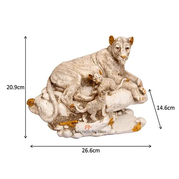 White_Tiger_Statue_With_Cubs_Figurine_For_Home_Decor,_8Inch