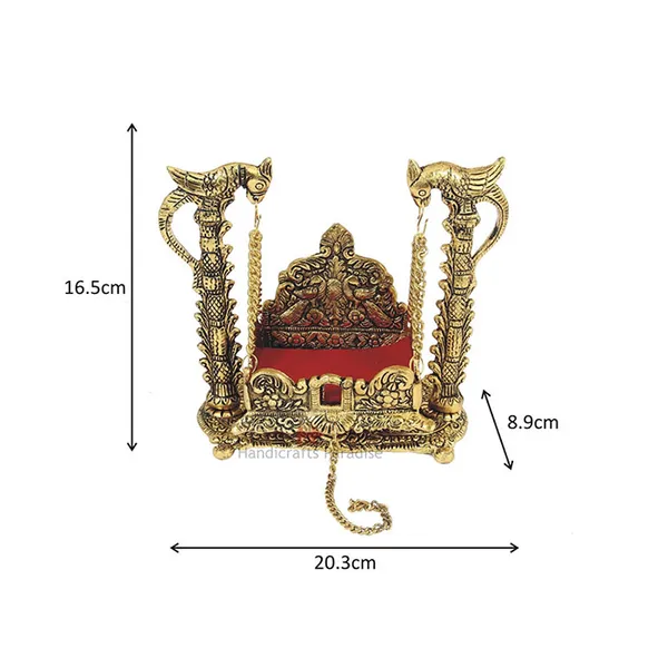 Golden_Aluminium_Handicrafted_Metal_Pooja_Jhula,_6.5_Inch