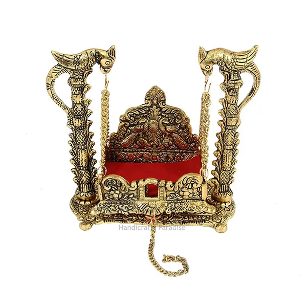 Golden_Aluminium_Handicrafted_Metal_Pooja_Jhula,_6.5_Inch