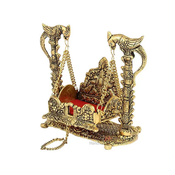 Golden_Aluminium_Handicrafted_Metal_Pooja_Jhula,_6.5_Inch