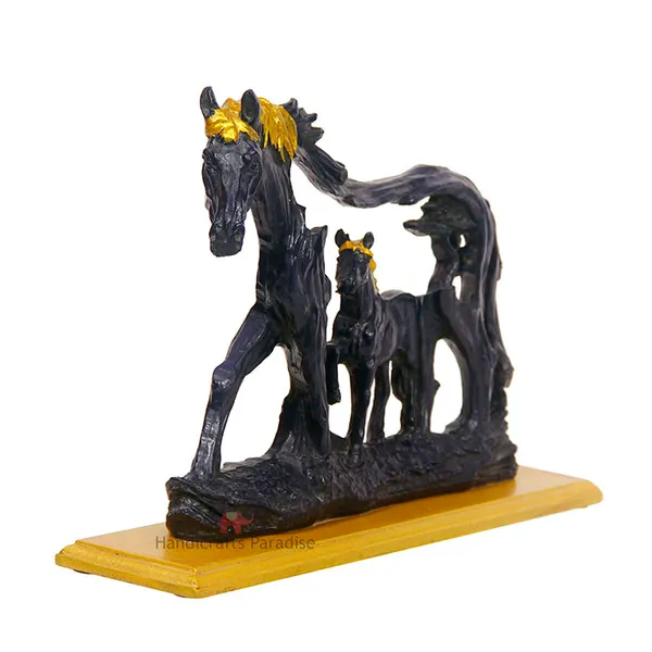 Blue_Horse_With_Baby_Horse_On_A_Base_Showpiece_For_Home_Dacor,_8.25_Inch