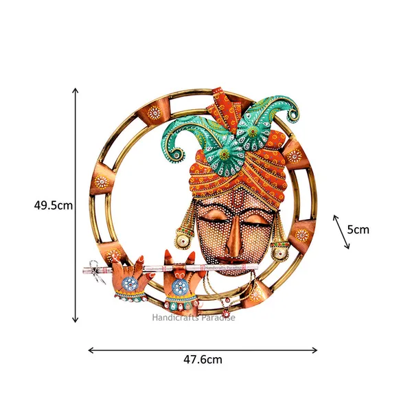 Multicolor_Iron_Krishna_Playing_Flute_Wall_Art,_19.5_Inch