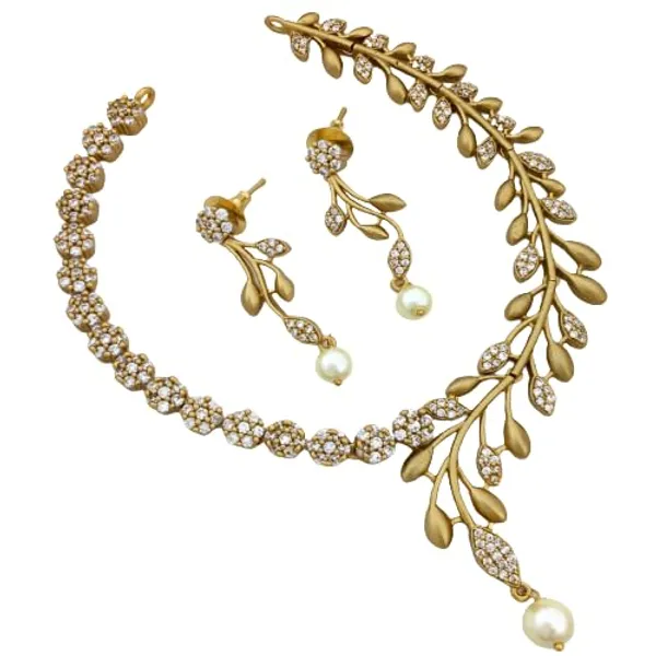 Golden_Beautiful_Floral_Design_Choker_Set_For_Women