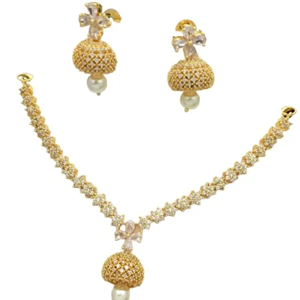 Golden_Bestseller_Design_Short_Cocktail_White_Necklace_Set_For_Women