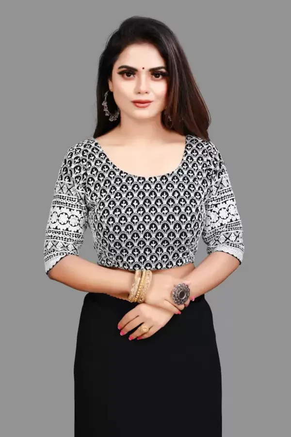 Black_Georgette_Solid/Plain_Party_And_Festive_Bollywood_Pure_Saree_With_unstitched_Blouse