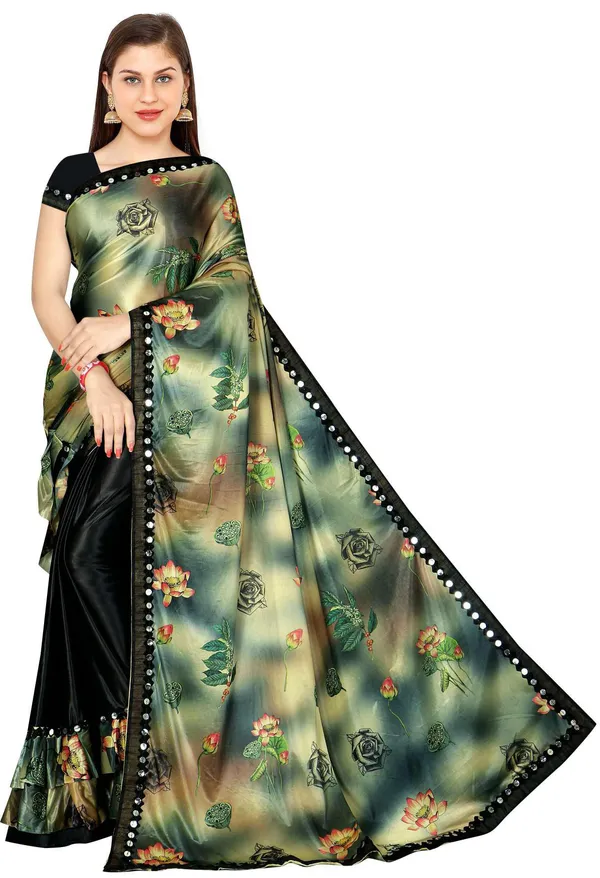 Black_Lycra_Blend_Digital_Print_Wedding_And_Festive_Bollywood_Blend_Saree_With_unstitched_Blouse