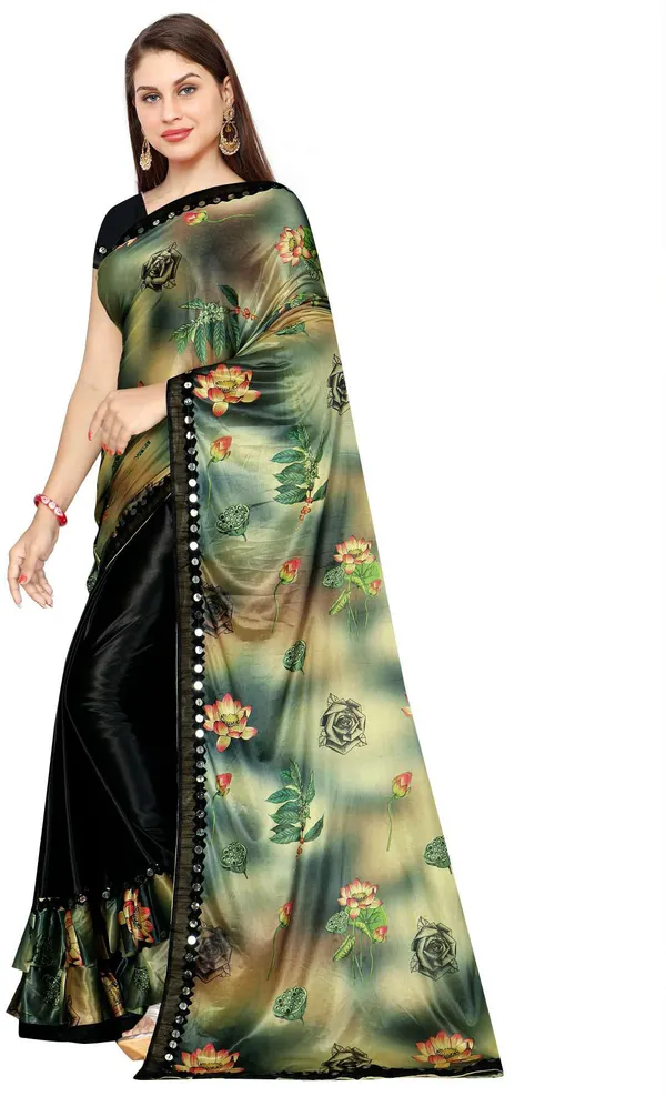 Black_Lycra_Blend_Digital_Print_Wedding_And_Festive_Bollywood_Blend_Saree_With_unstitched_Blouse
