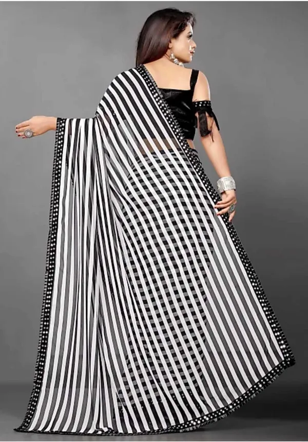 Black_Chiffon_Striped_Party_And_Festive_Bollywood_Pure_Saree_With_unstitched_Blouse