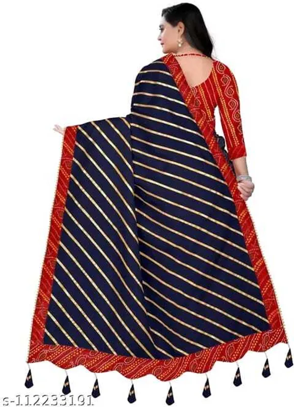 Blue_Silk_Blend_Floral_Print_Wedding_And_Festive_Leheria_Pure_Saree_With_unstitched_Blouse