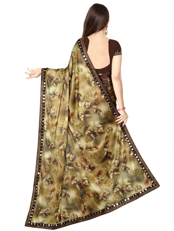 Brown_Lycra_Blend_Digital_Print_Wedding_And_Festive_Bollywood_Blend_Saree_With_unstitched_Blouse