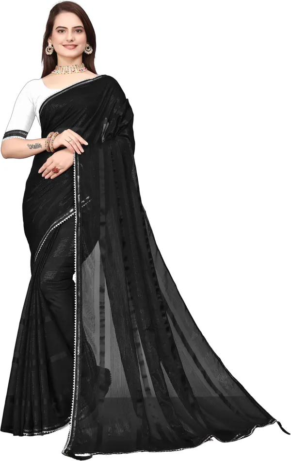 Black_Georgette_Embellished_Party_And_Festive_Banarasi_Synthetic_Saree_With_unstitched_Blouse