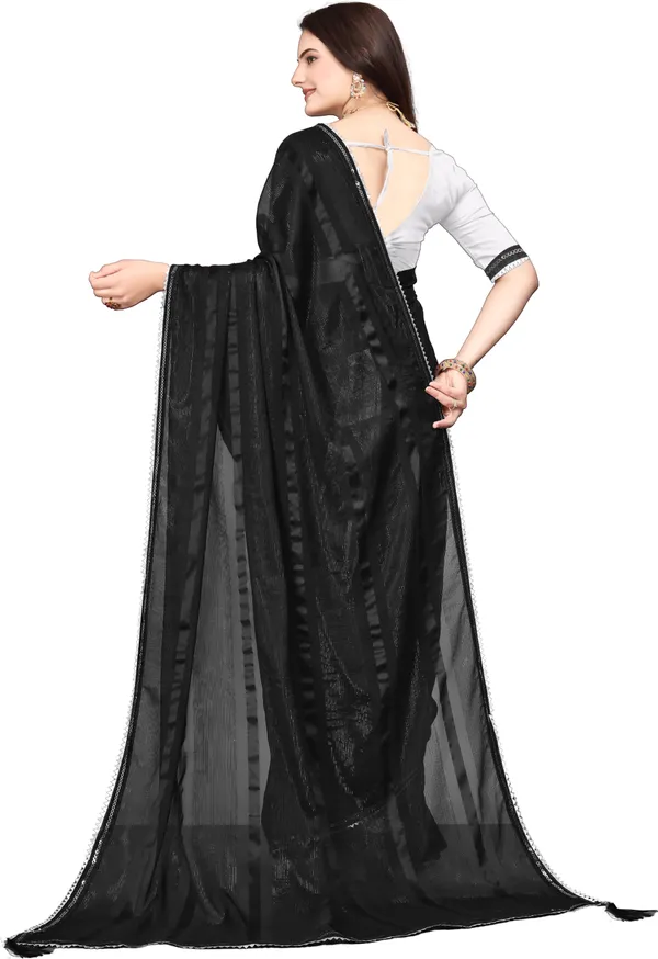 Black_Georgette_Embellished_Party_And_Festive_Banarasi_Synthetic_Saree_With_unstitched_Blouse