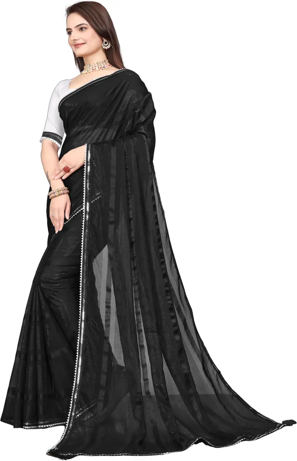 Black_Georgette_Embellished_Party_And_Festive_Banarasi_Synthetic_Saree_With_unstitched_Blouse