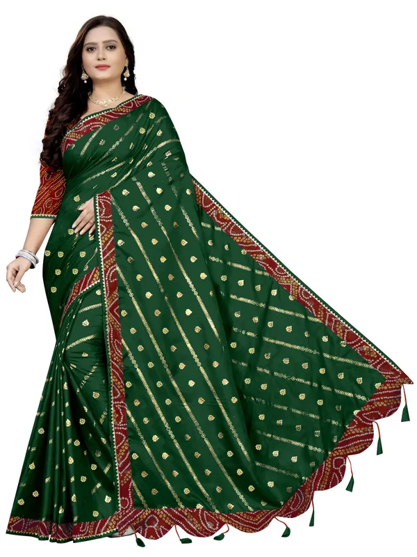 Dark_Green_Art_Silk_Printed_Party_And_Festive_Bollywood_Pure_Saree_With_unstitched_Blouse