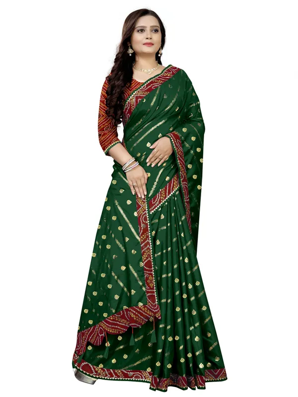 Dark_Green_Art_Silk_Printed_Party_And_Festive_Bollywood_Pure_Saree_With_unstitched_Blouse