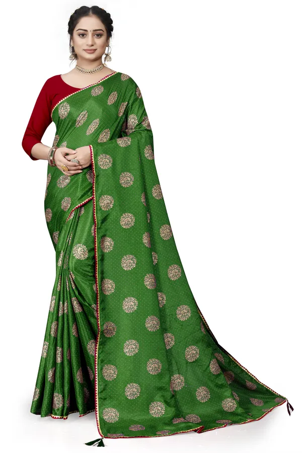 Green_Silk_Blend_Printed_Party_And_Festive_Bollywood_Pure_Saree_With_unstitched_Blouse