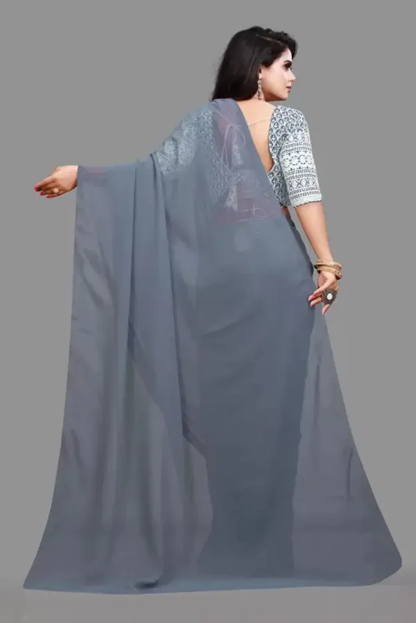 Grey_Georgette_Solid/Plain_Party_And_Festive_Bollywood_Pure_Saree_With_unstitched_Blouse