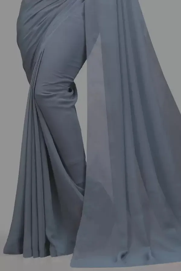 Grey_Georgette_Solid/Plain_Party_And_Festive_Bollywood_Pure_Saree_With_unstitched_Blouse