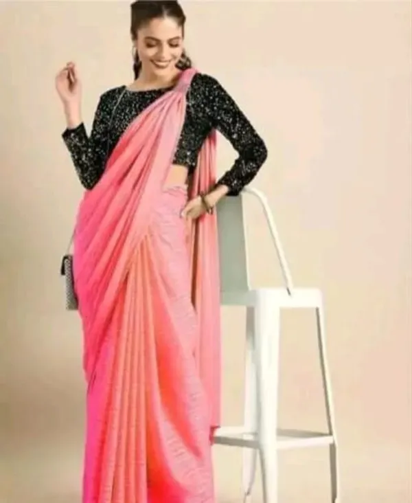 Peach_Designer_Fancy_Chiffon_Saree_With_Sequance_Blouse_Piece