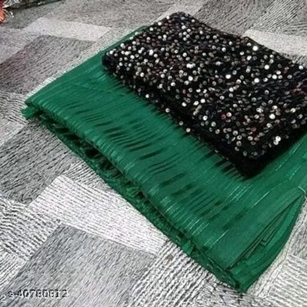 Green_Designer_Fancy_Chiffon_Saree_With_Sequance_Blouse_Piece